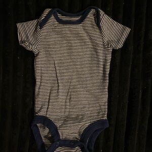 Simple Classic Navy and White Striped Bodysuit